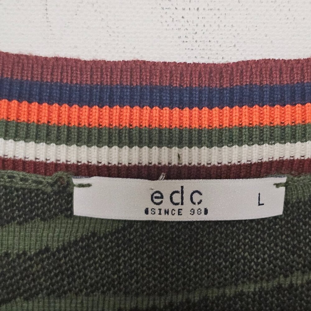 EDC Green Animal Striped Sweater - Picture 4 of 6